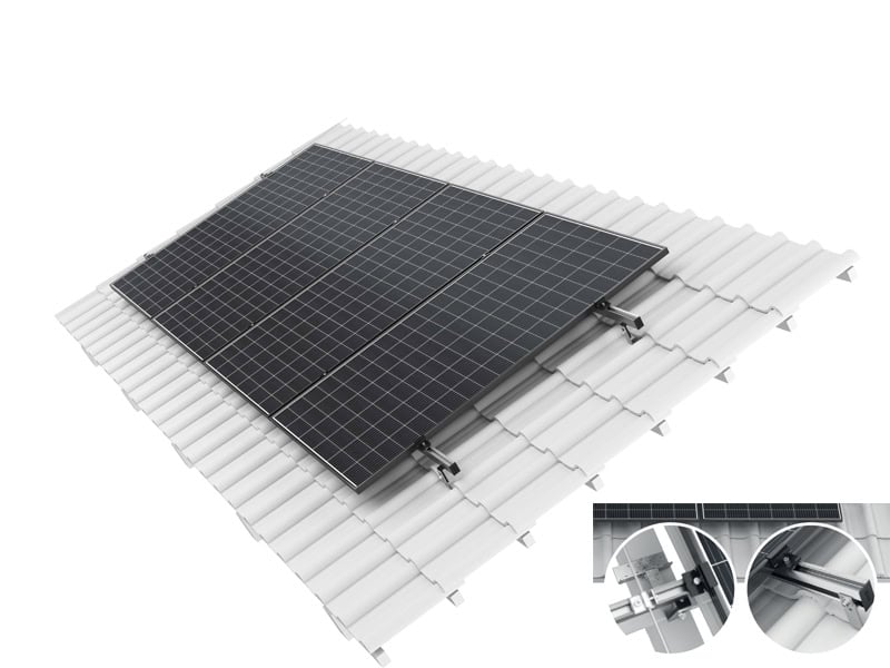 Suporti panouri fotovoltaice acoperis 5 Suporti panouri fotovoltaice acoperis inclinat tigla ceramica