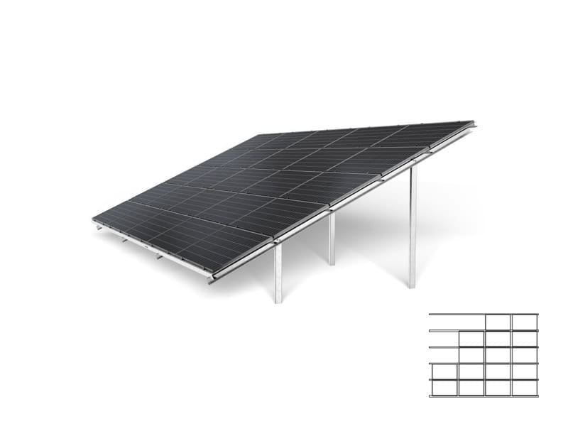 Suporti panouri fotovoltaice la sol 3 Suporti panouri fotovoltaice la sol 5R Orizontal