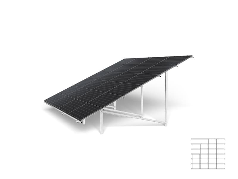 Suporti panouri fotovoltaice la sol 2 Suporti panouri fotovoltaice la sol 6R Orizontal